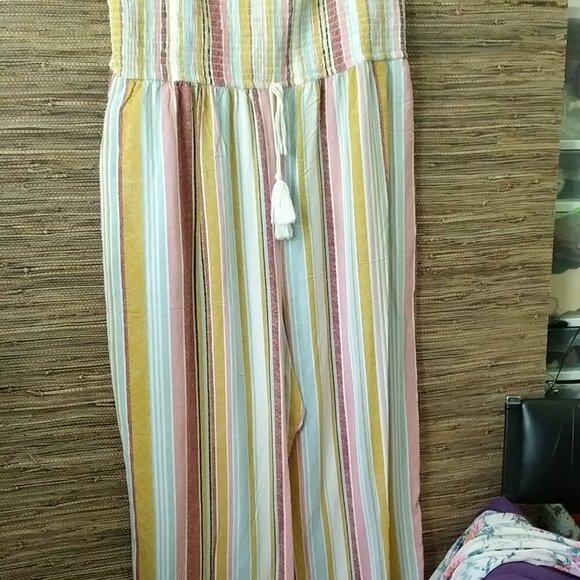 ✨ Xhilaration Women;s Striped Romper XXL | Stretchy Top, Wide Leg - Picture 7 of 13